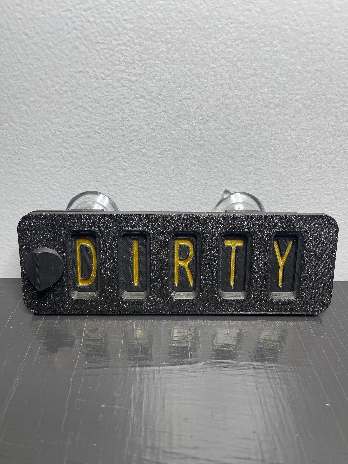 Modern 3D Printed Dishwasher Clean Dirty Sign - Choose Magnet or Suction Cup Attachment