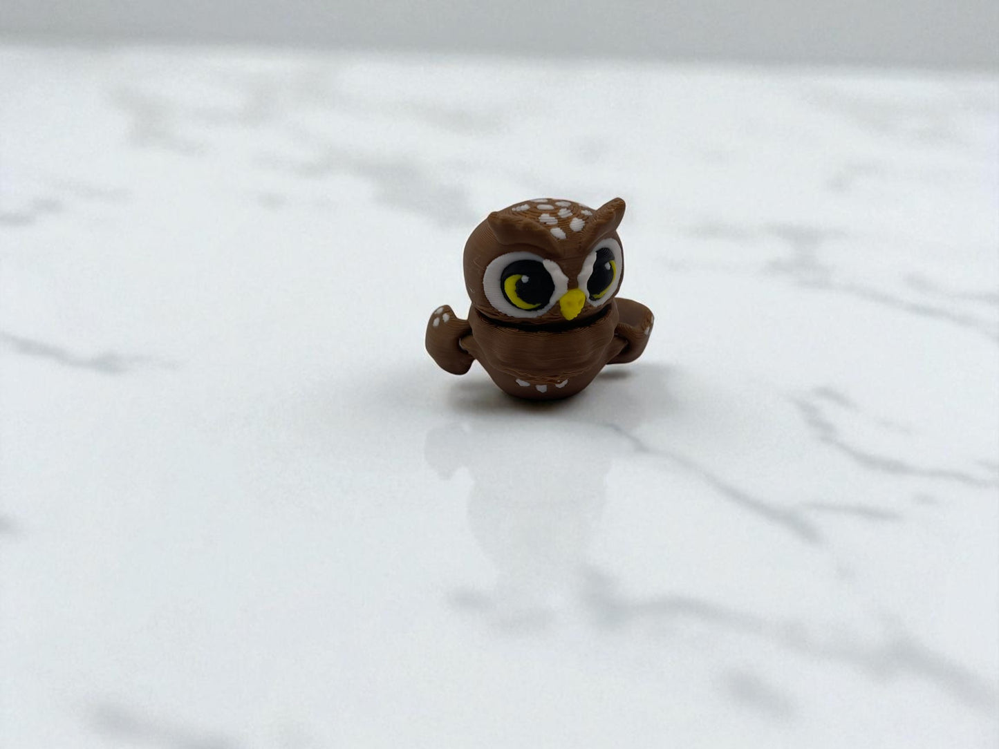 Articulated 3D Printed Owl – Cute Flexible Fidget Toy | Handmade Owl Desk Decor