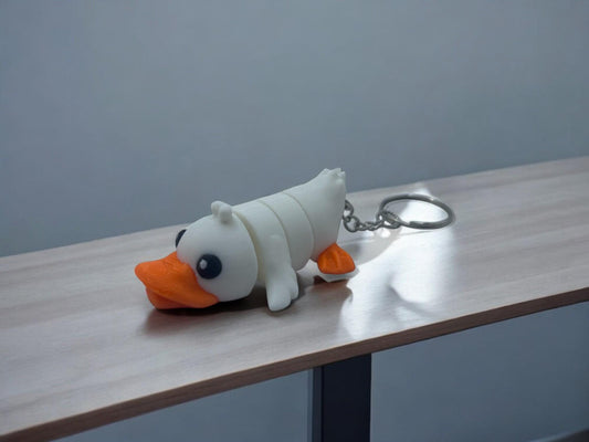 3D Printed Articulated Duck Keychain - Cute Unique Gift for Animal Lovers