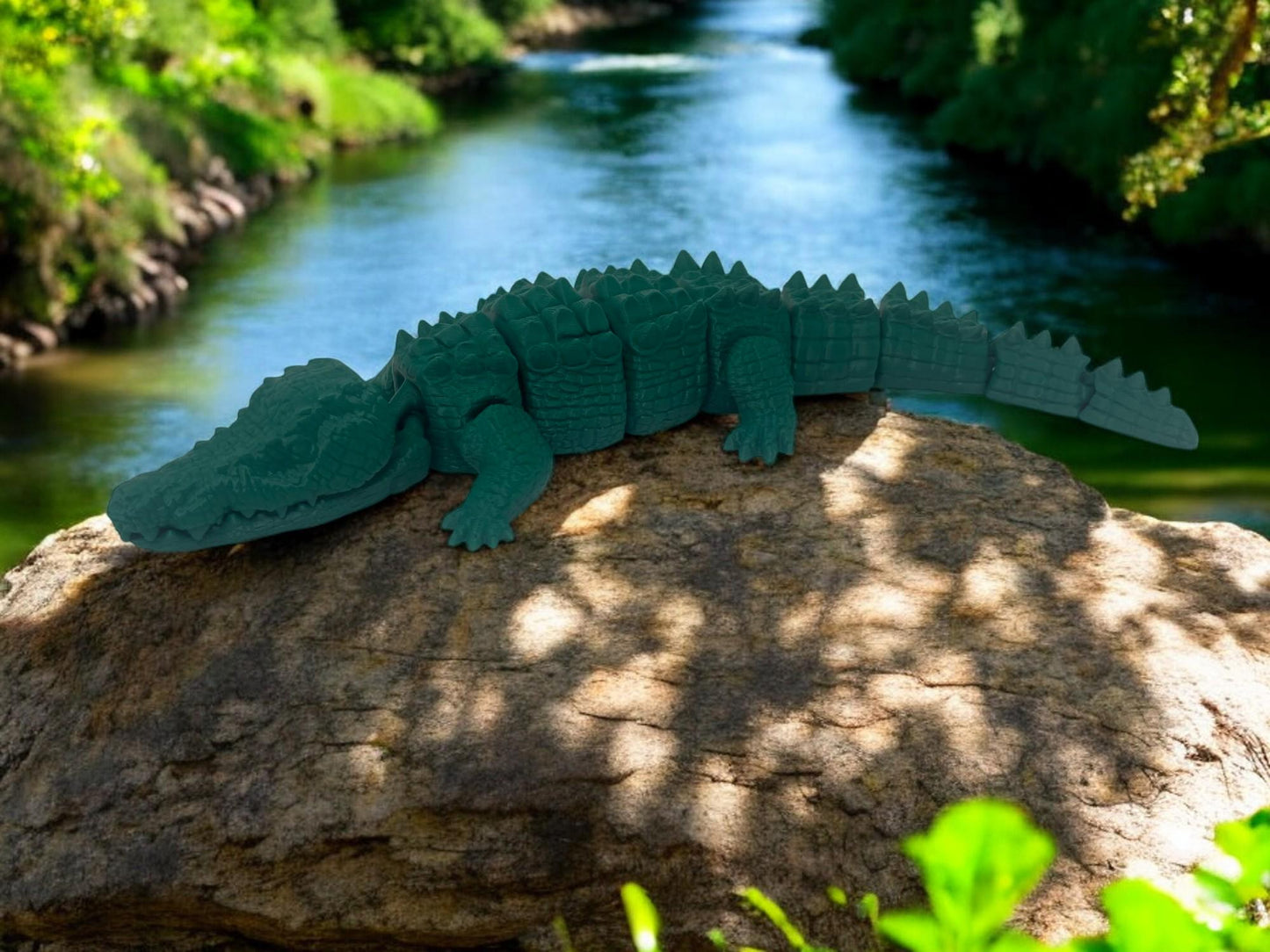 3D Printed Crocodile Figurine - Unique Handmade Crocodile Model - Home Decor or Gift Idea