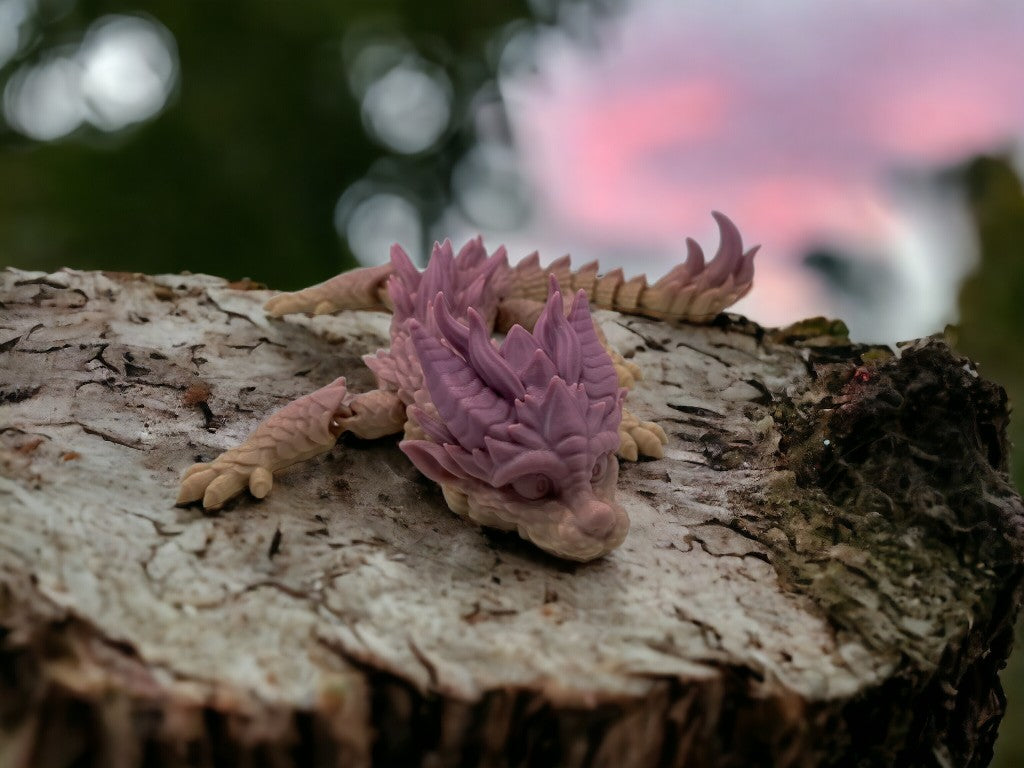 Articulated Baby Dragon Figurine, Poseable Fantasy Creature Collectible