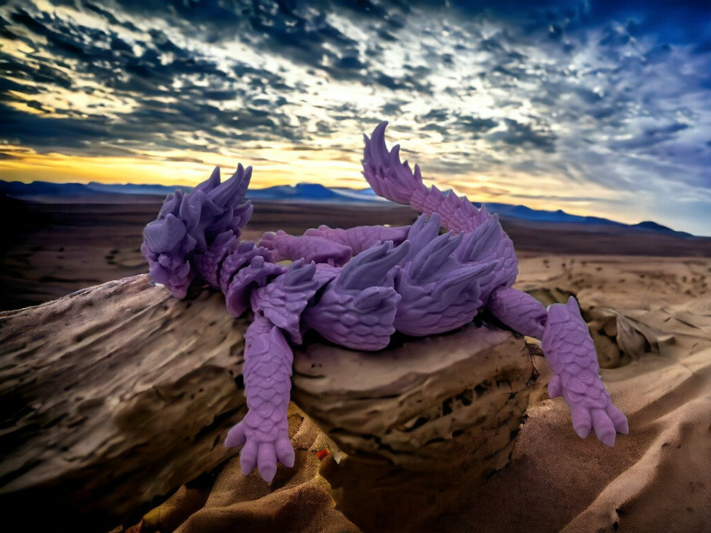 Articulated Baby Dragon Figurine, Poseable Fantasy Creature Collectible