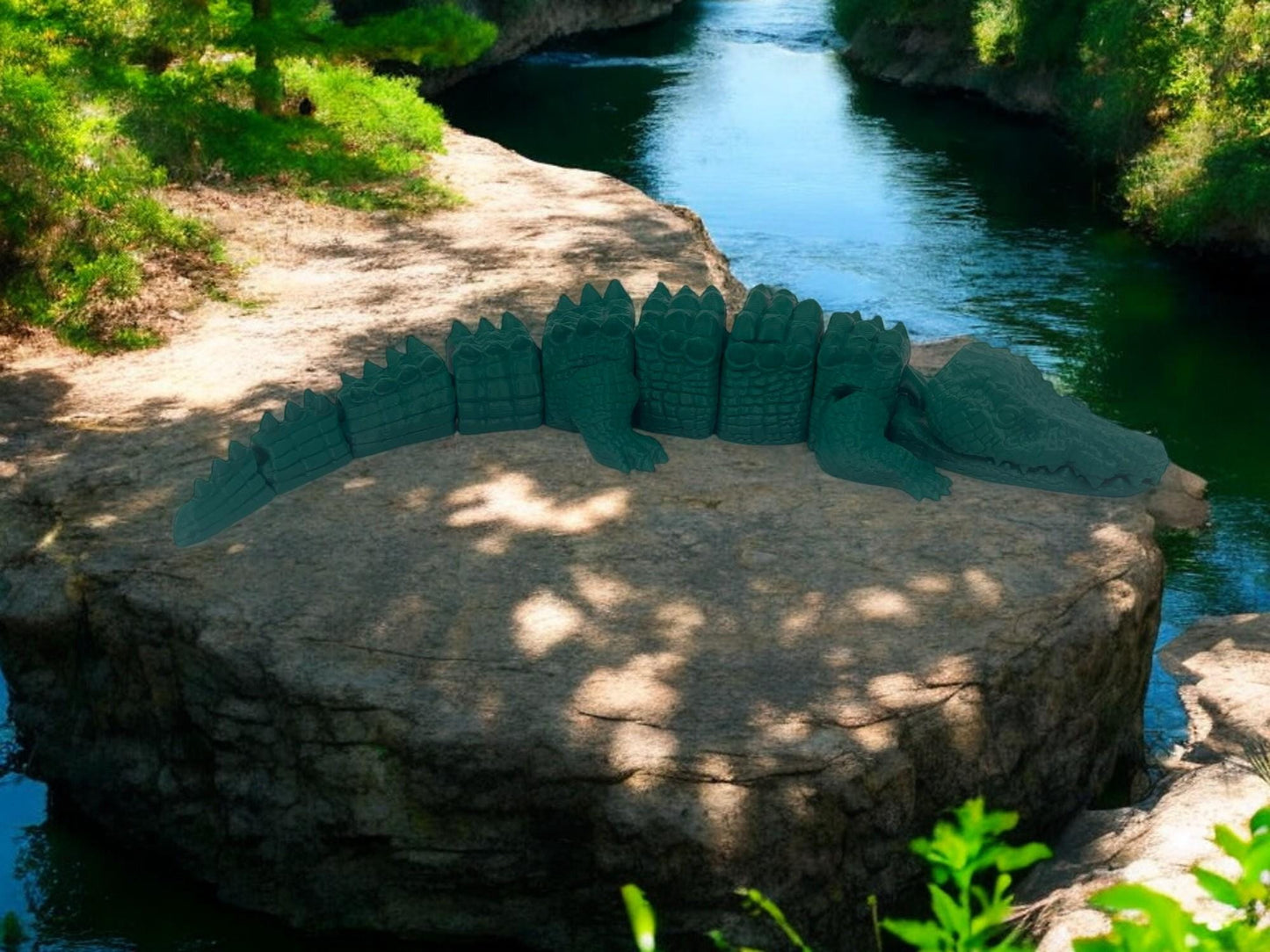 3D Printed Crocodile Figurine - Unique Handmade Crocodile Model - Home Decor or Gift Idea