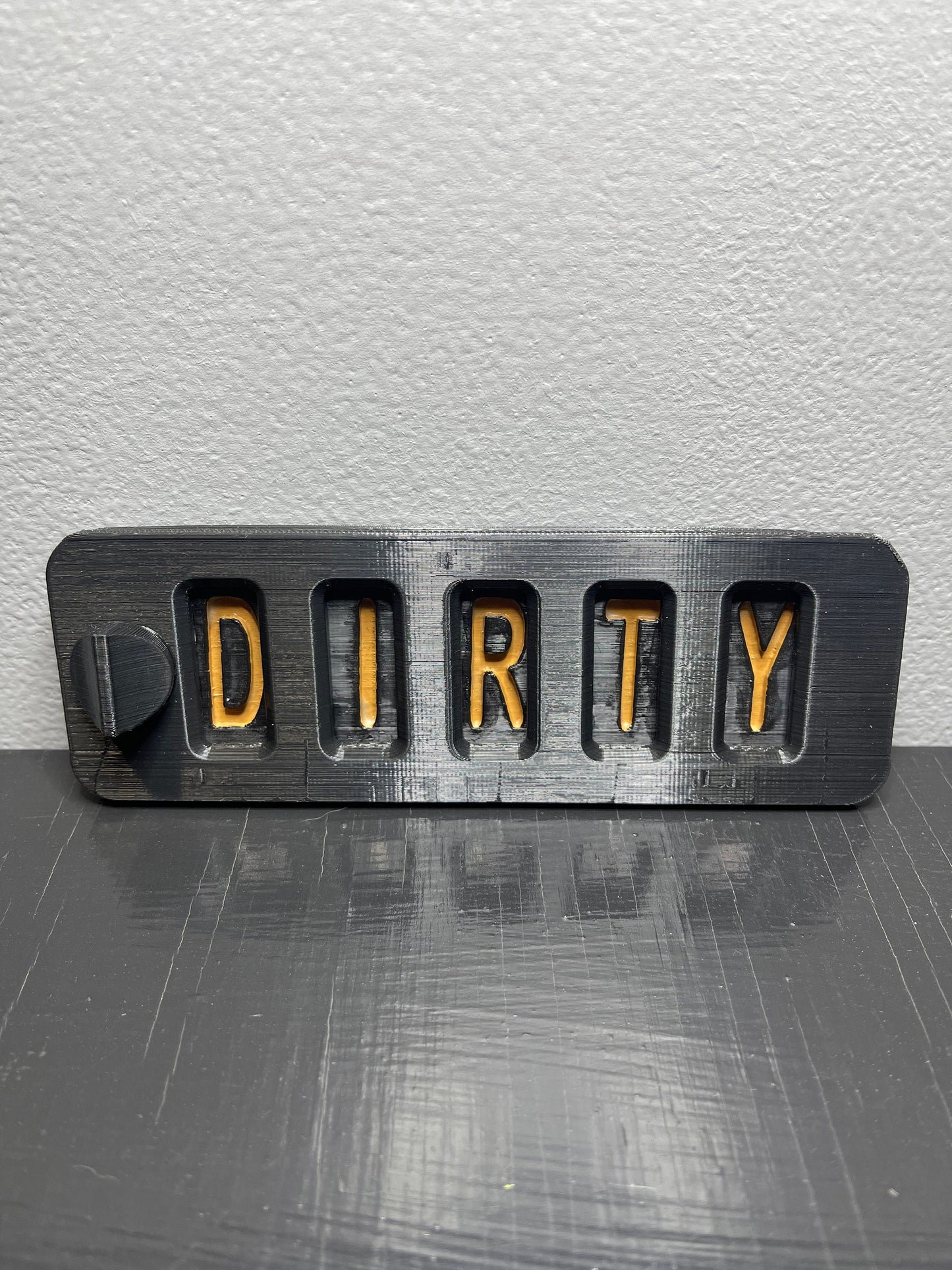 Modern 3D Printed Dishwasher Clean Dirty Sign - Choose Magnet or Suction Cup Attachment