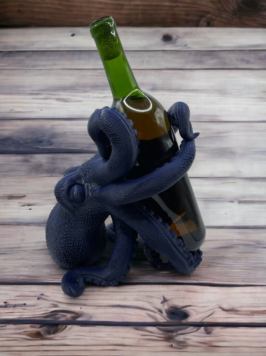 Unique 3D Printed Octopus Wine Holder - Nautical Kitchen Decor, Ocean Themed Bottle Display